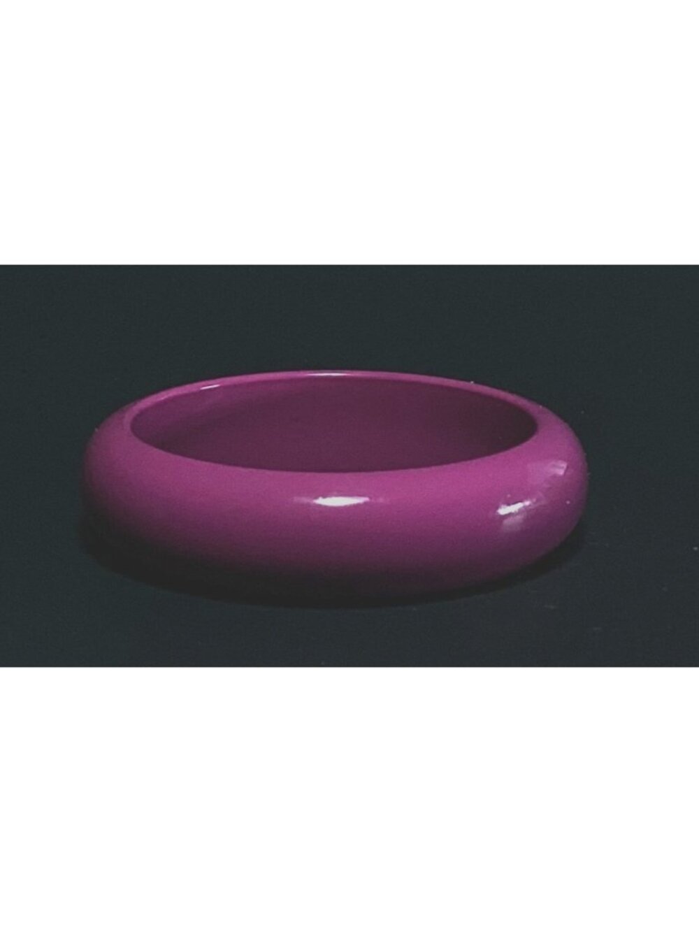 Chunky Domed Dark Pink Lucite Bangle Bracelet Minimalist Stackable Barbiecore - Picture 6 of 7